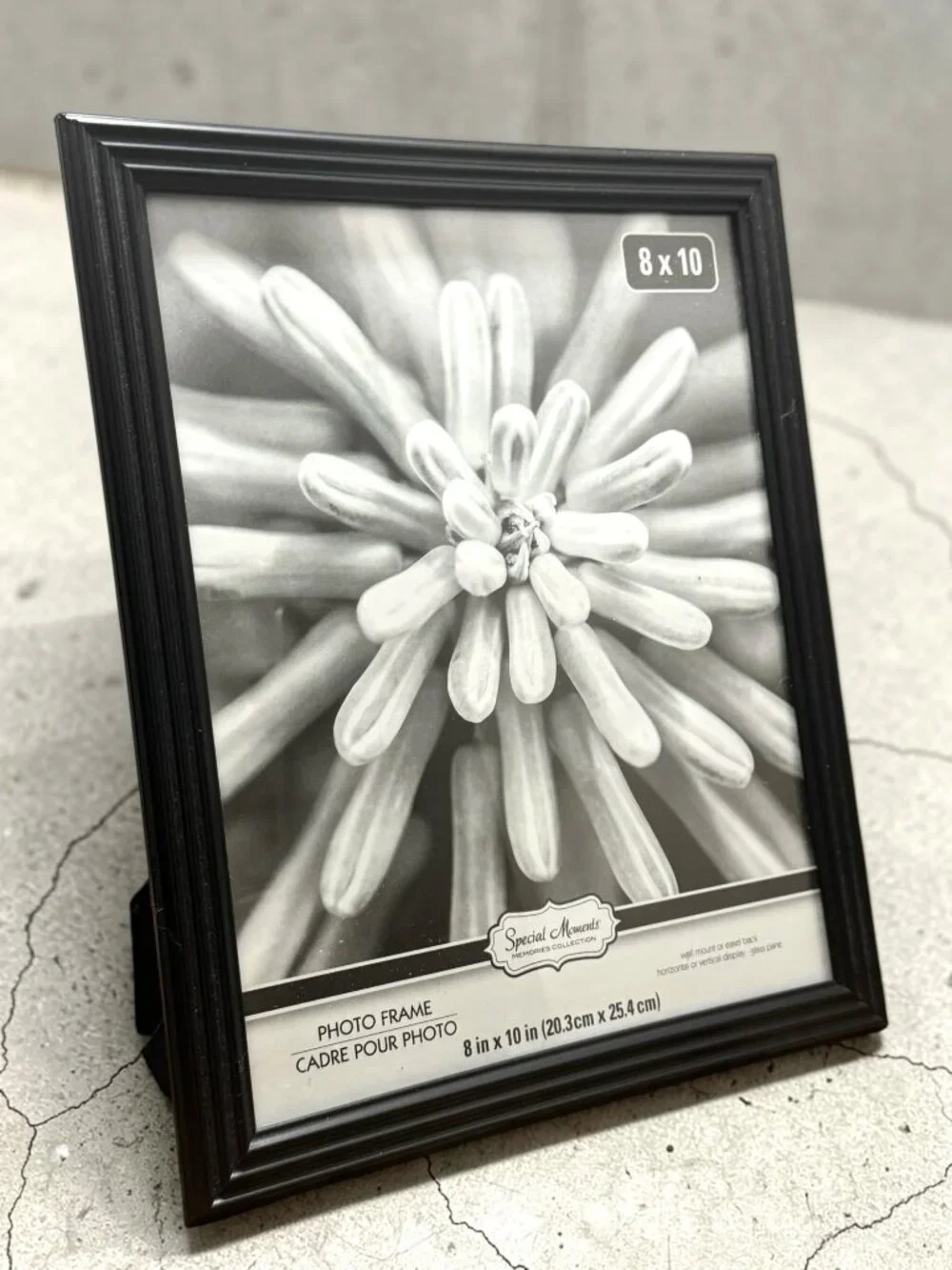 8x10 Black Photo Frame With Glass Pane & Easel Back